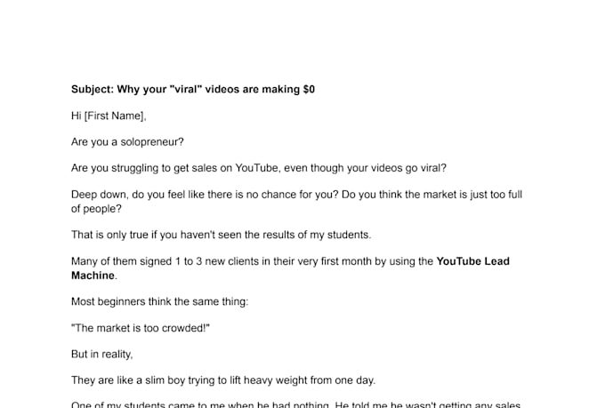 write high converting direct response email copy for sales